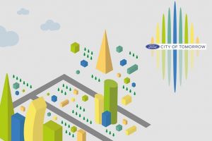 Концепция с автоматическим управлением Autolivery демонстрирует идею экологически чистого "Города будущего" от Ford