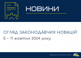 Законодательные новости (5 − 11 октября 2024)