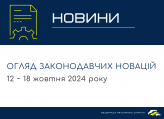 Законодательные новости (12 − ​​18 октября 2024)