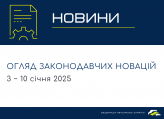 Законодавчі новини (4 − 10 січня 2025)